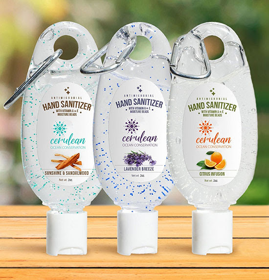 Travel Hand Sanitizer with Moisturizer Beads and Carabiner